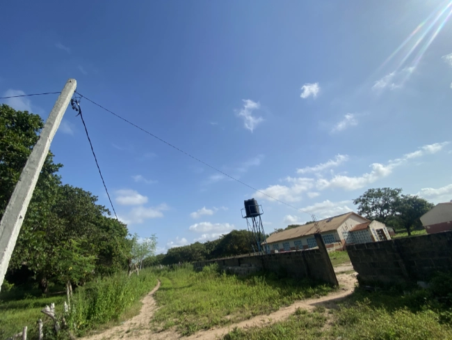 Electricity pole and wires for St Pauls school