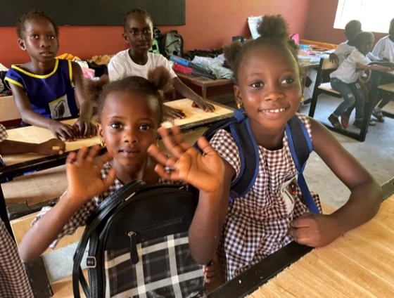 happy kids in new class